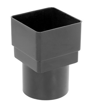 Square Round Downpipe Adaptor - Grey