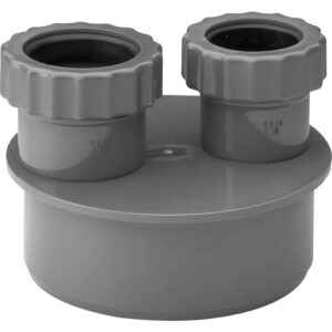 Grey WASTE ADAPTOR 32MM & 40MM DOUBLE