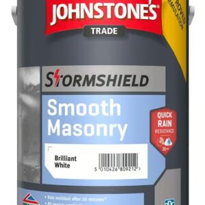 Johnstone's Stormshield Smooth Masonry Paint - 5 Litres - Brilliant White