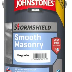 Johnstone’s Stormshield Smooth Masonry Paint – 5 Litres – Magnolia