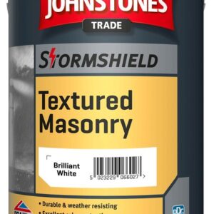 Johnstone’s Stormshield Textured Masonry Paint – 5 Litres – Brilliant White
