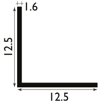 12mm Aluminium Angle - 2.44 metres