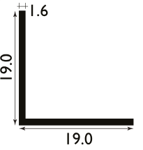 19mm Aluminium Angle - 2.44 metres