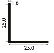 25mm Aluminium Angle - 2.44 metres