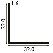 32mm Aluminium Angle - 2.44 metres