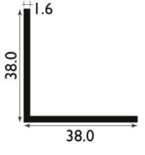 38mm Aluminium Angle - 2.44 metres