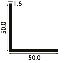 50mm Aluminium Angle - 2.44 metres