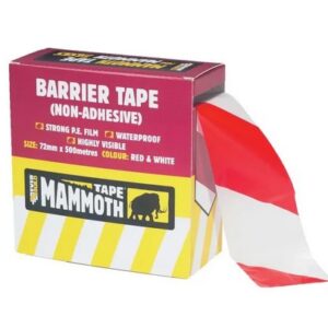 Everbuild Red & White Barrier Tape - 72mm x 500 Metres