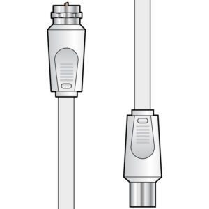 AVSL TV F- Plug to Coax Plug Aerial Lead - 2m