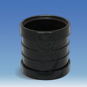 Black 110mm DOUBLE SOCKET SOIL PIPE CONNECTOR