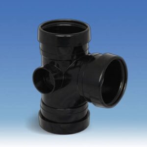 Black 110MM 92.5° TRIPLE SOCKET SOIL BRANCH
