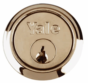 YALE Replacement Rim Cylinder & 2 Keys - Polished Brass Finish Box