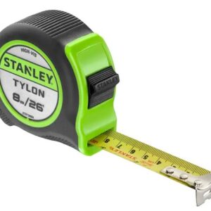 Stanley Hi-Viz Tylon Tape - 8m/26ft (Width 25mm)