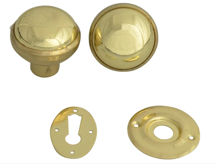 YALE Rim Knob - Polished Brass Finish