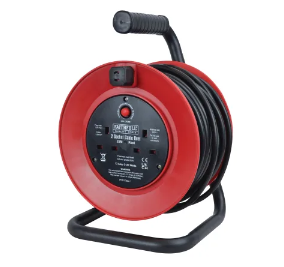 Faithfull Open Drum Extension Reel - 2 socket - 25m