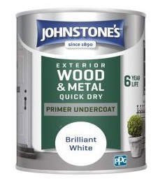 Johnstone's Exterior Quick Dry Primer Undercoat - 1.25 Litres - Brilliant White