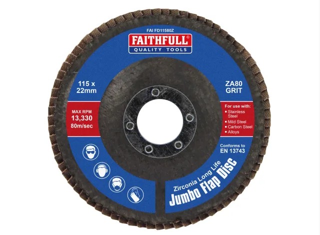 FAITHFULL Abrasive Jumbo Flap Disc 115mm Medium