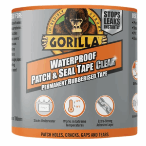 Gorilla Clear Waterproof Patch & Seal Tape - 3 metres - CLEAR