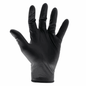 SCAN Heavy-Duty Black Nitrile Disposable Gloves - LARGE (Box of 100)