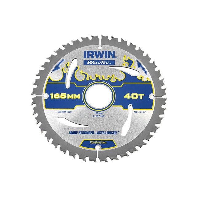 Irwin Circular Saw Blade 165x30mmx40T ATB