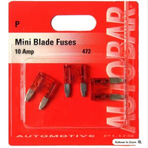 AUTOBAR Mini Blade Fuses - 10 Amp (Pk 3) - Red