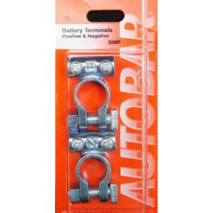 AUTOBAR Battery Terminals Pos/Neg (Std Zinc All) (Pk 2)