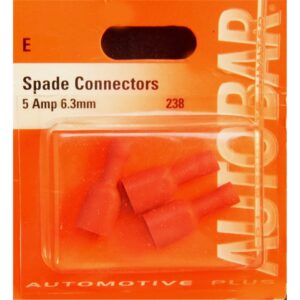 AUTOBAR Female Spade Connectors 5 Amp 6.3Mm (Pk 3)