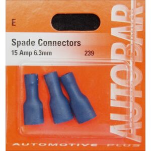 AUTOBAR Female Spades 15 Amp 6.3Mm (Pk 3)