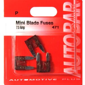 AUTOBAR Mini Blade Fuses - 7.5 Amp (Pk 3)