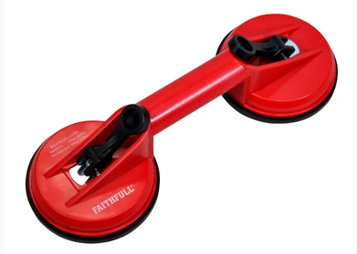 Faithfull Double Pad Suction Lifter 120mm Pads