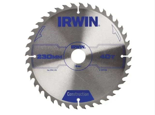 IRWIN Circular Saw Blade 230 x 30mm x 40T ATB