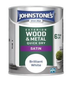 Johnstone's Quick Dry Exterior Satin Paint - 750ml