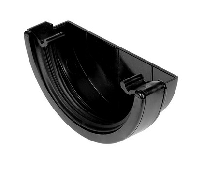 Half Round External Stopend - Black