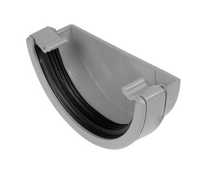 Half Round External Stopend - Grey