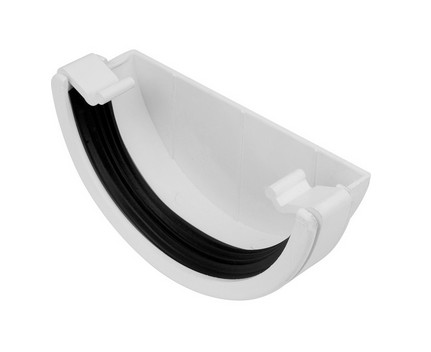 Half Round External Stopend - White
