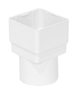 Square Round Downpipe Adaptor - White
