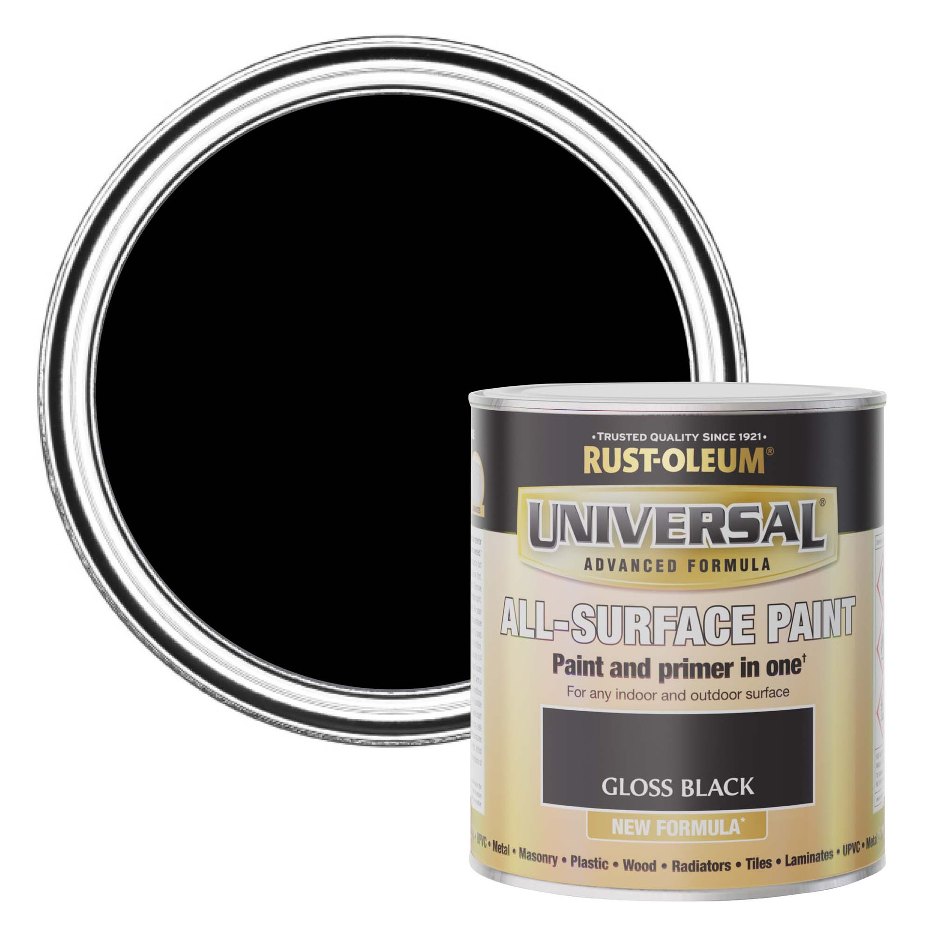 Universal All-Surface Gloss Paint - Black 750ml