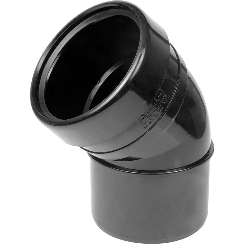 110mm 135° Single Socket Soil Bend - BLACK